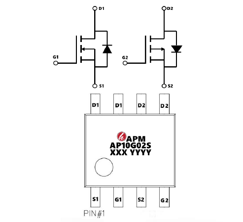 无线充电N+PMOS永源微AP10G02LI 无线充电N+PMOS永源微AP10G02LI